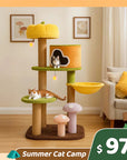 Summer Cat Camp Sale - Enchanted Blossom Solid Wood Cat Tree