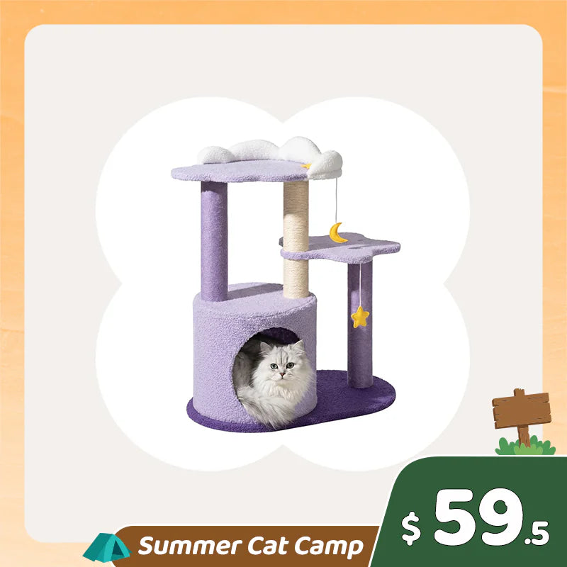 Summer Cat Camp Sale - 28" Moonlight Cottage Cat Tree