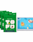 Happy & Polly Tofu & Cassava Cat Litter four 5.5lb Bags with Summer Pool Cat Litter Mat — white background