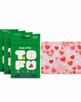 Happy & Polly Tofu & Cassava Cat Litter four 5.5lb Bags with Sweetie Heart Cat Litter Mat — white background