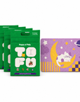 Happy & Polly Tofu & Cassava Cat Litter four 5.5lb Bags with Moonlight Dream Cat Litter Mat — white background