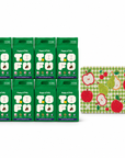 Happy & Polly Tofu & Cassava Cat Litter eight 5.5lb Bags with Fruit Garden Cat Litter Mat — white background