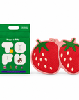Happy & Polly Tofu & Cassava Cat Litter 5.5lb Bag with Fruit Series Cat Litter Mat — Strawberry — white background