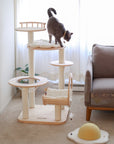 A cat on the second configuration of the Transformable Cat Tree