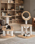 Transformable Cat Tree in its third configuration, which can be split into two smaller cat trees