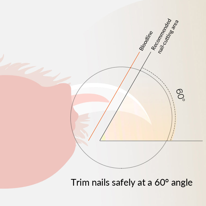 trim nails safely at a 60 angle