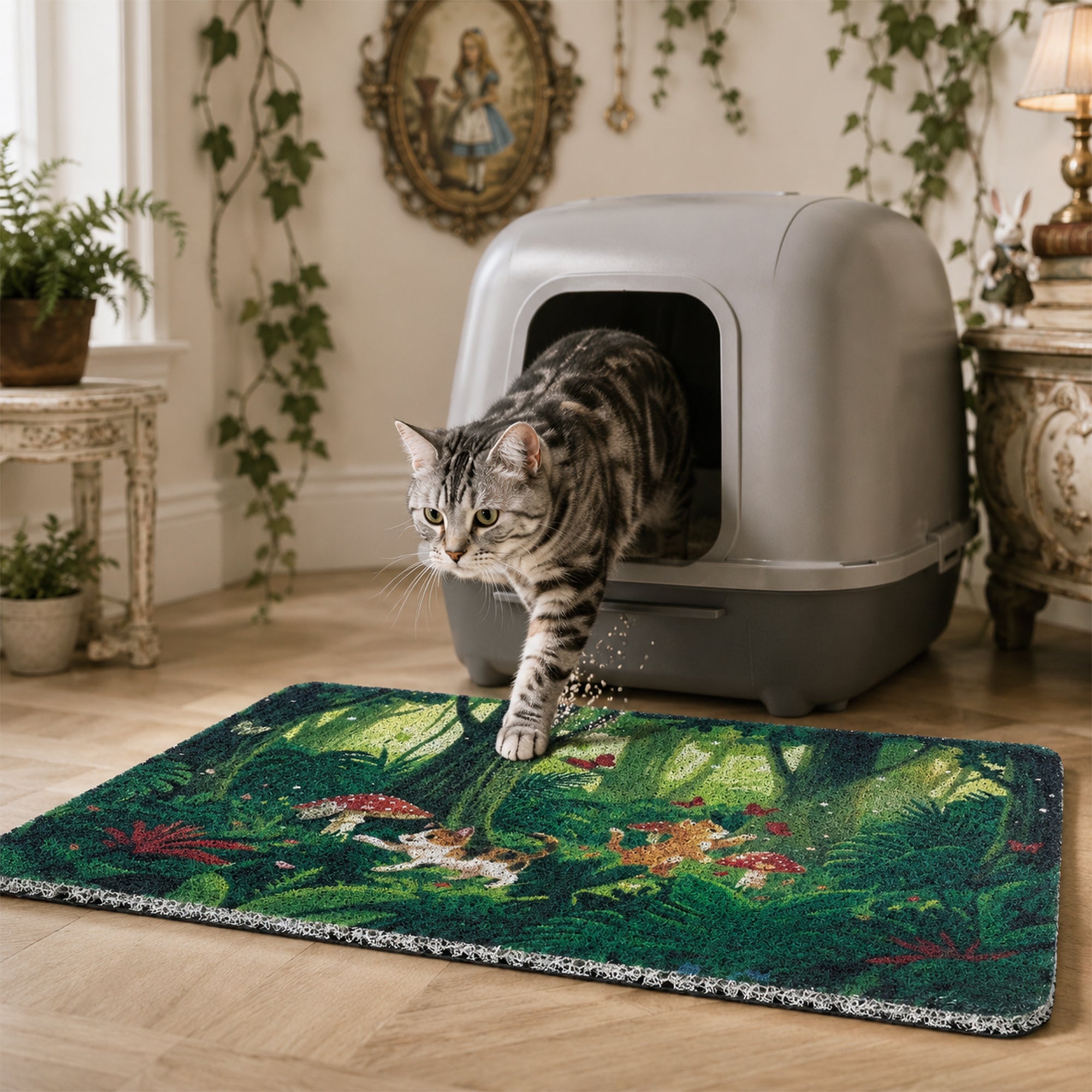 Tropical Jungle Cat Litter Mat detail