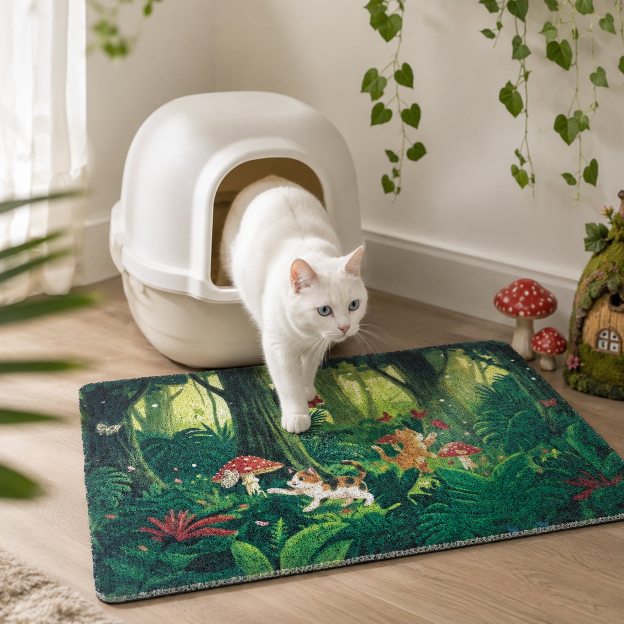 Tropical Jungle Cat Litter Mat detail