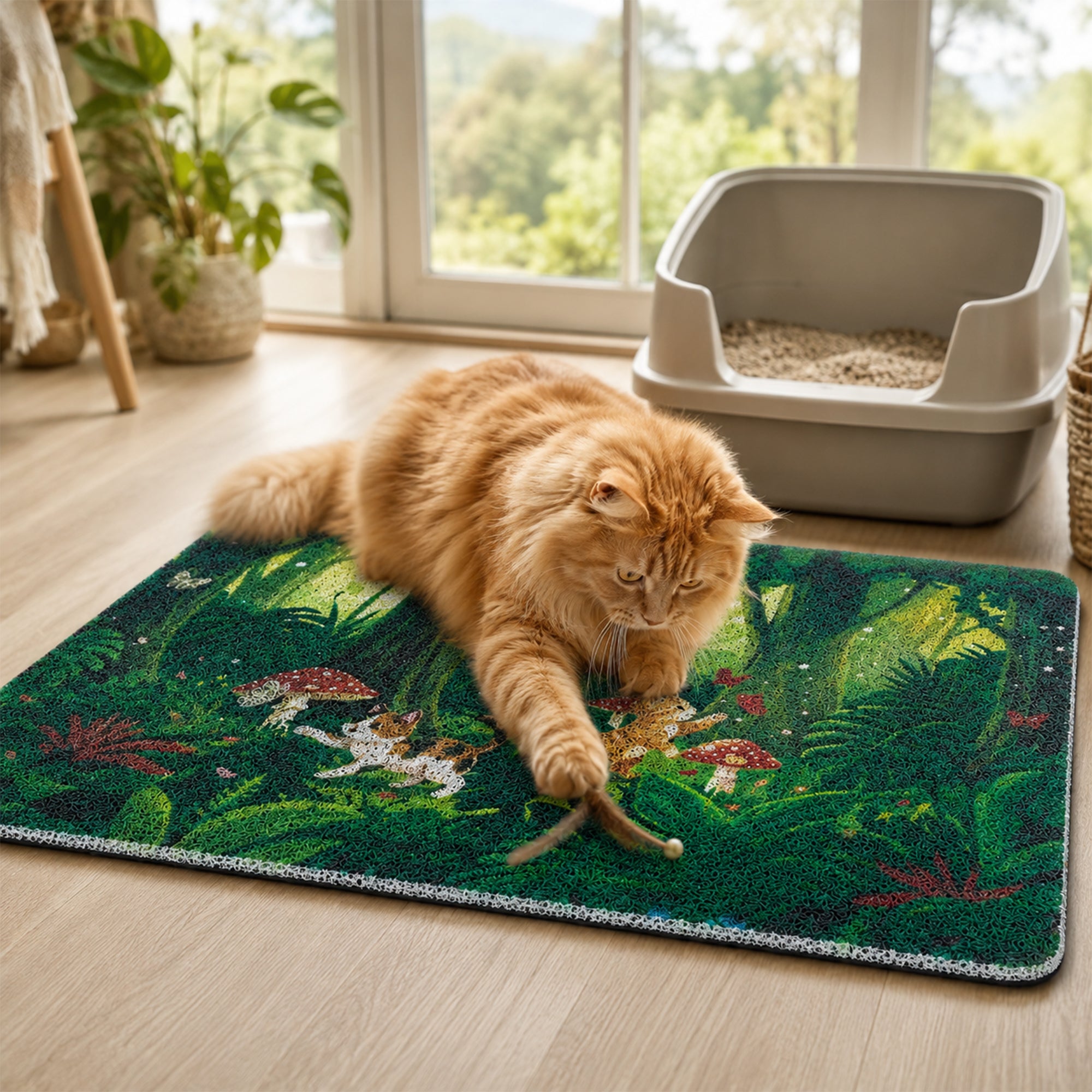 Tropical Jungle Cat Litter Mat detail