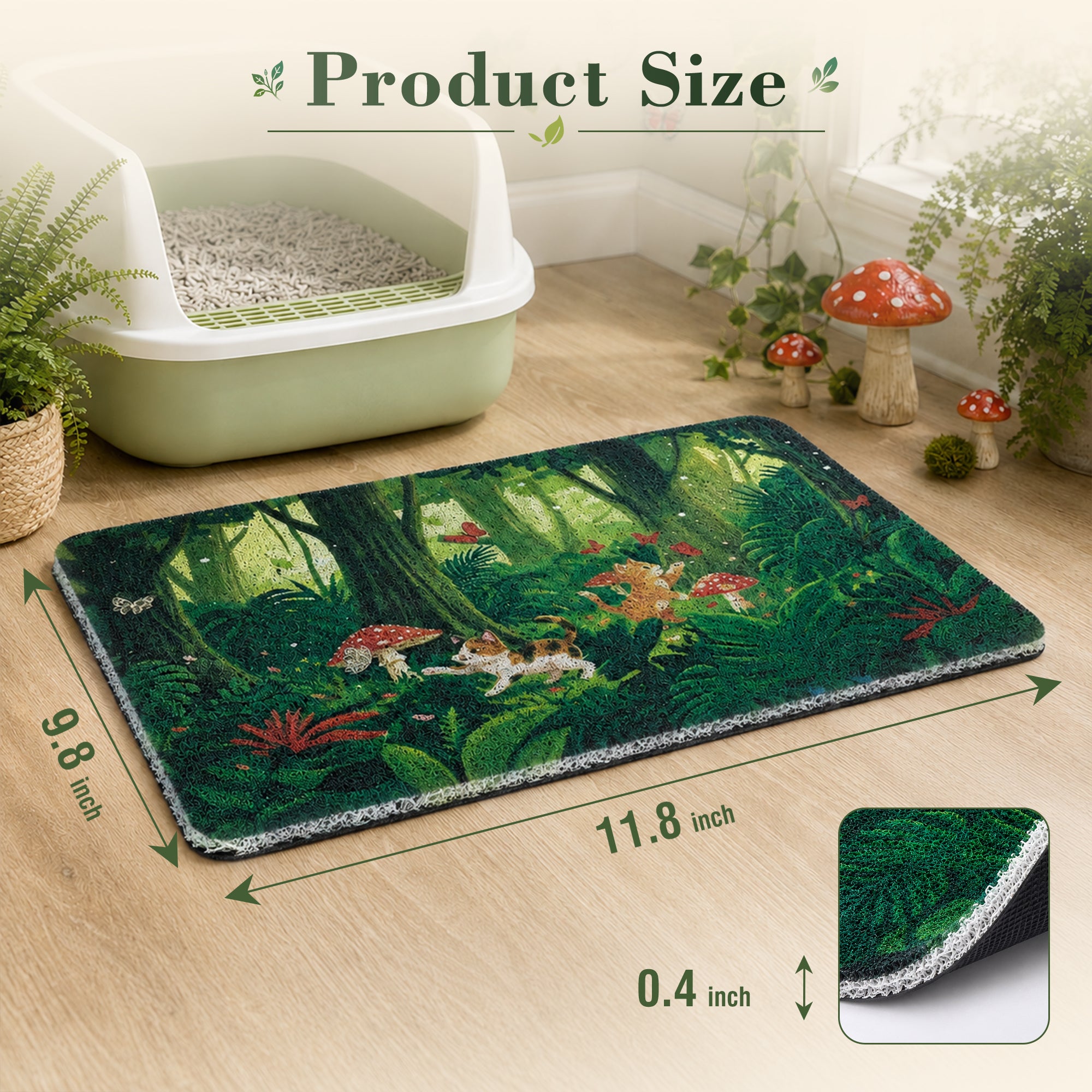 Tropical Jungle Cat Litter Mat size