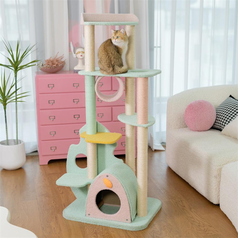 A cat on the large platform of the Upgraded Wonderland Cat Tree-XL