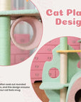 Cat play design details of the Upgraded Wonderland Cat Tree-XL