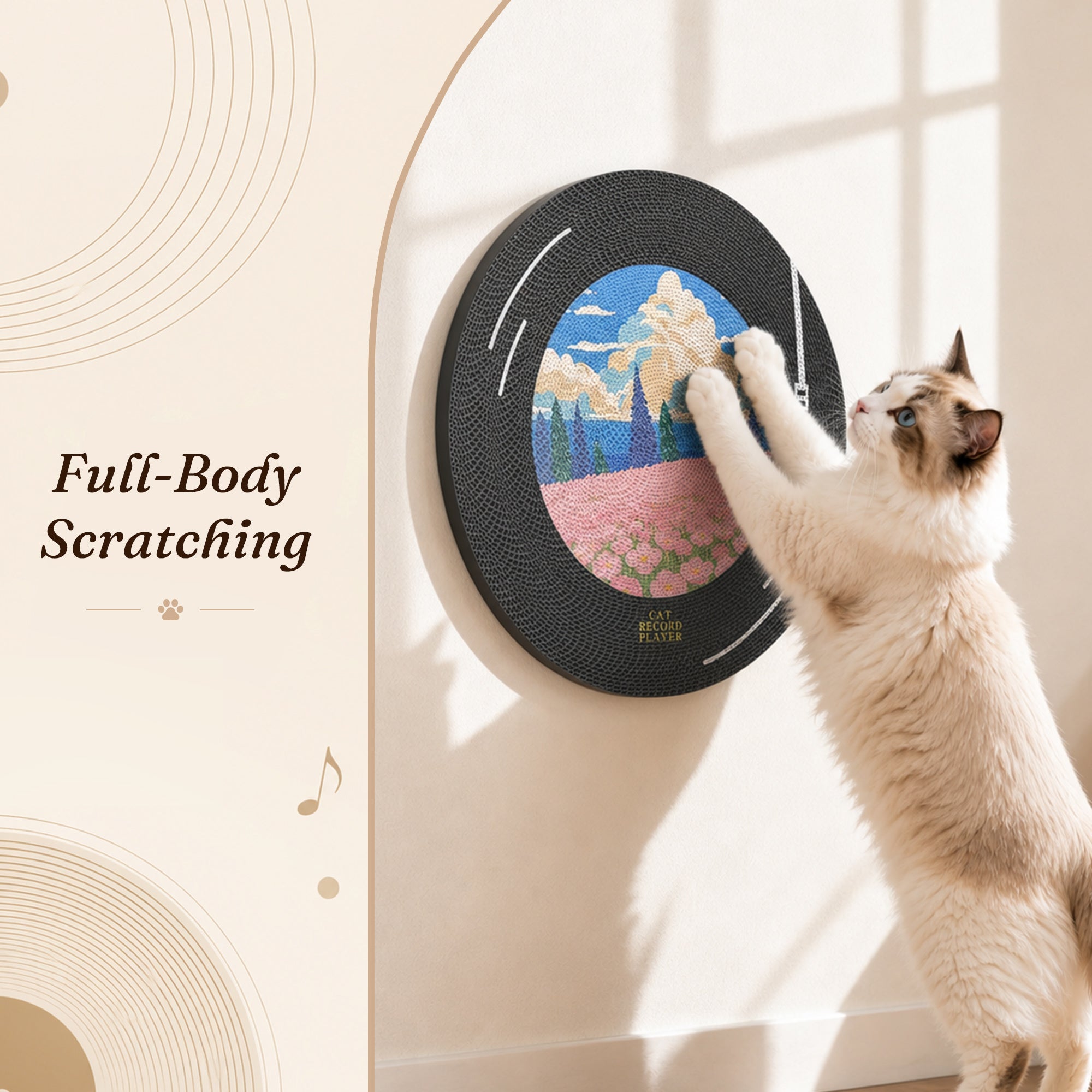 Vinyl Dreams Wall Cat Scratcher full body scratching