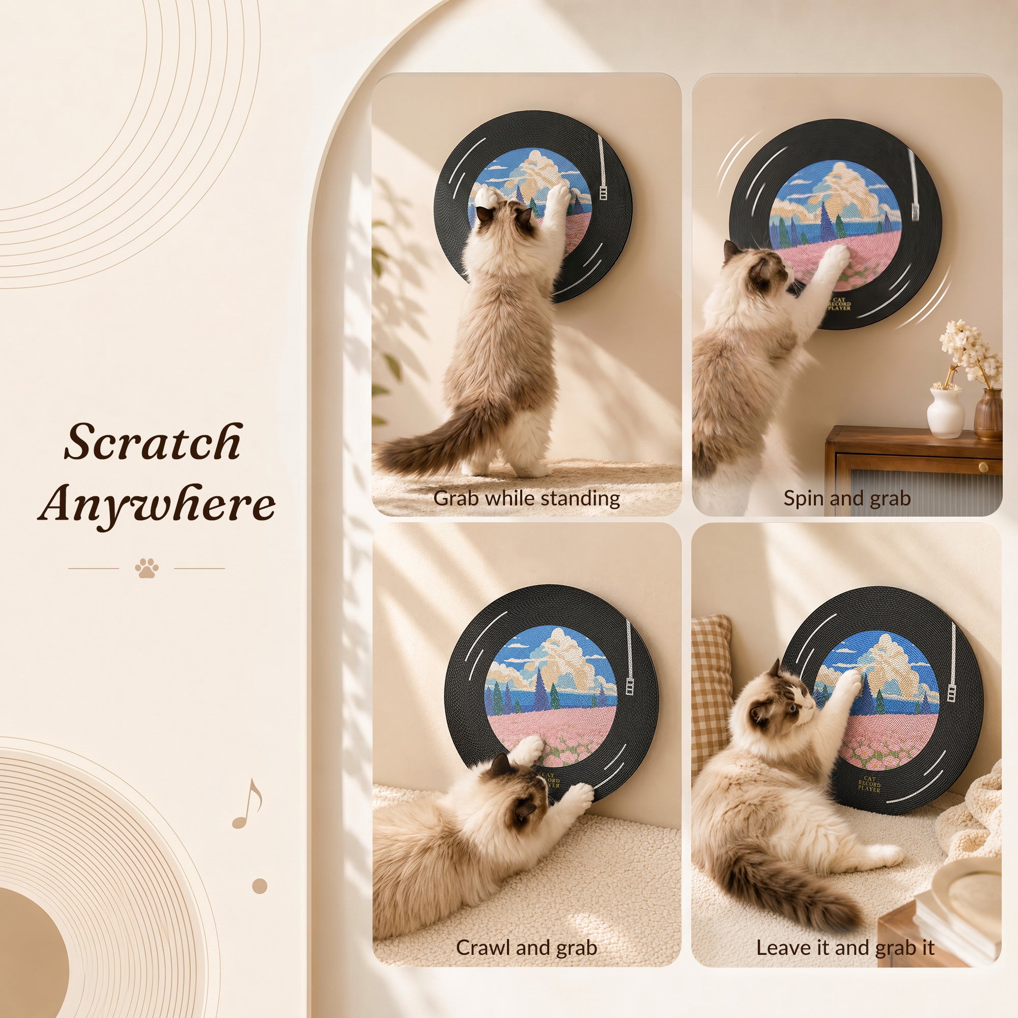 Vinyl Dreams Wall Cat Scratcher scratch anywhere feature
