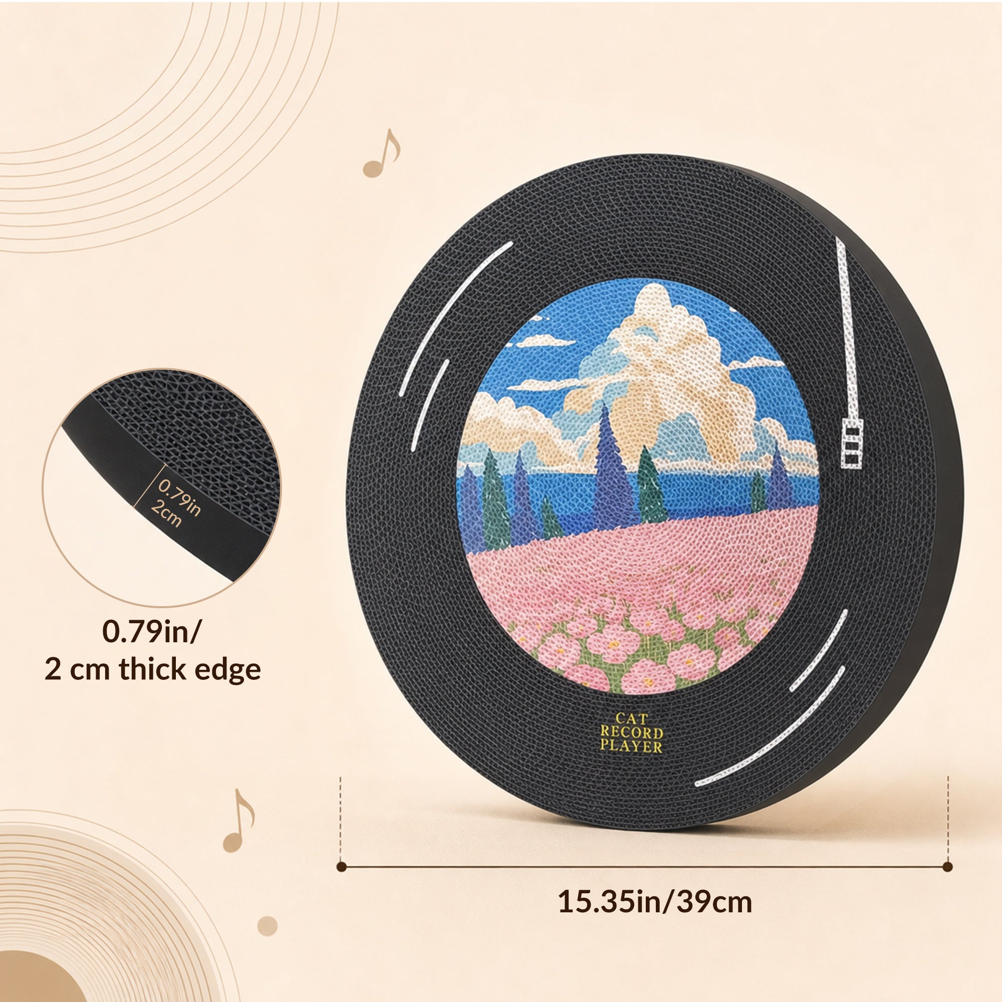 Vinyl Dreams Wall Cat Scratcher size and thickness