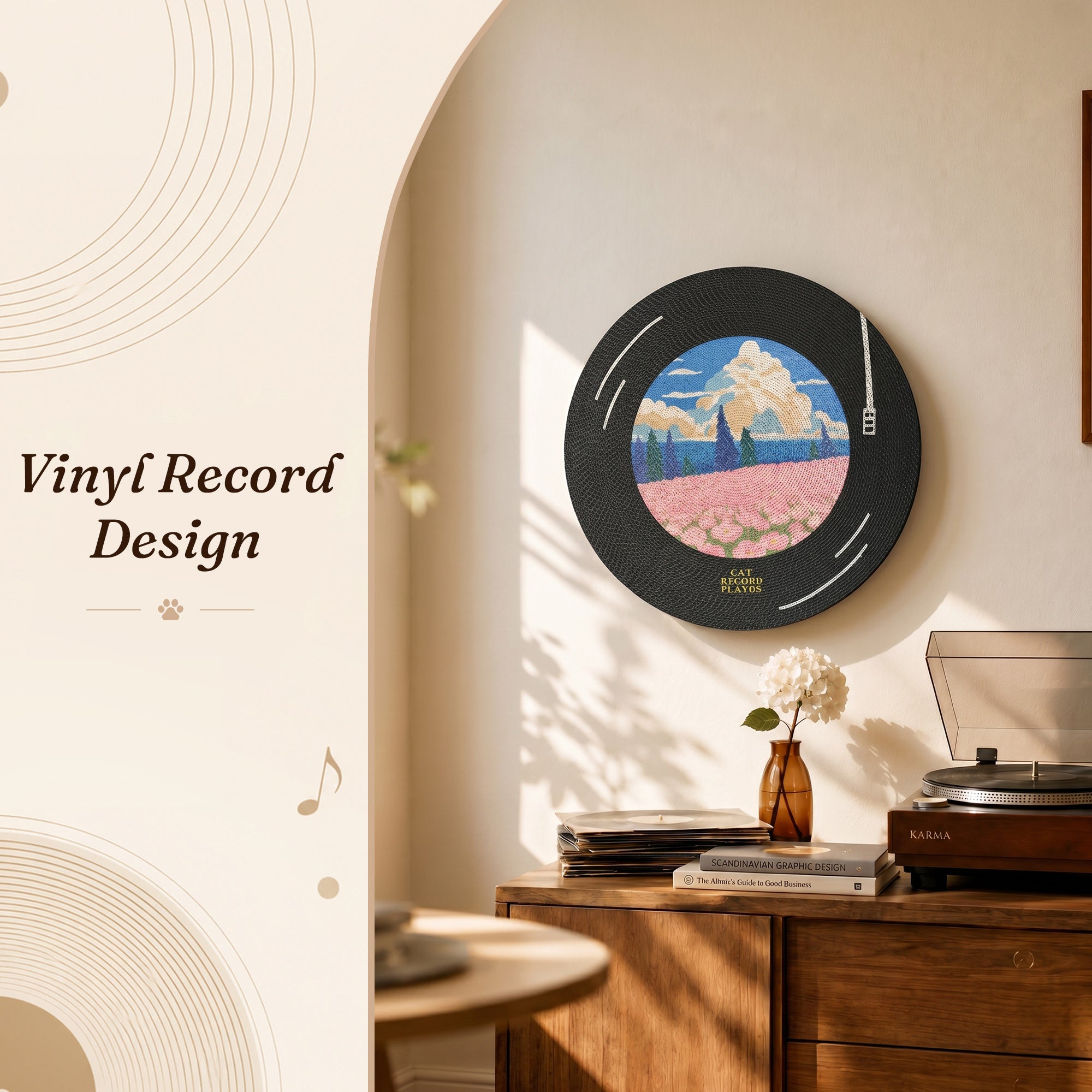 Vinyl Dreams Wall Cat Scratcher vinyl record design