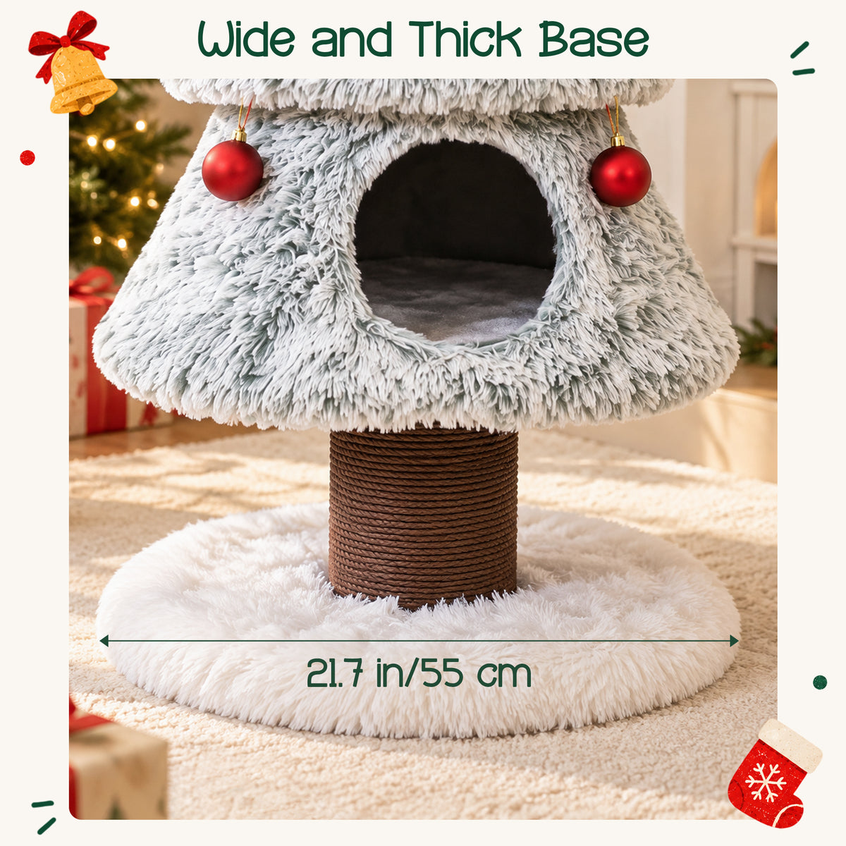 47.2" Decorative Vertical Christmas Tree-Style Cat Tree