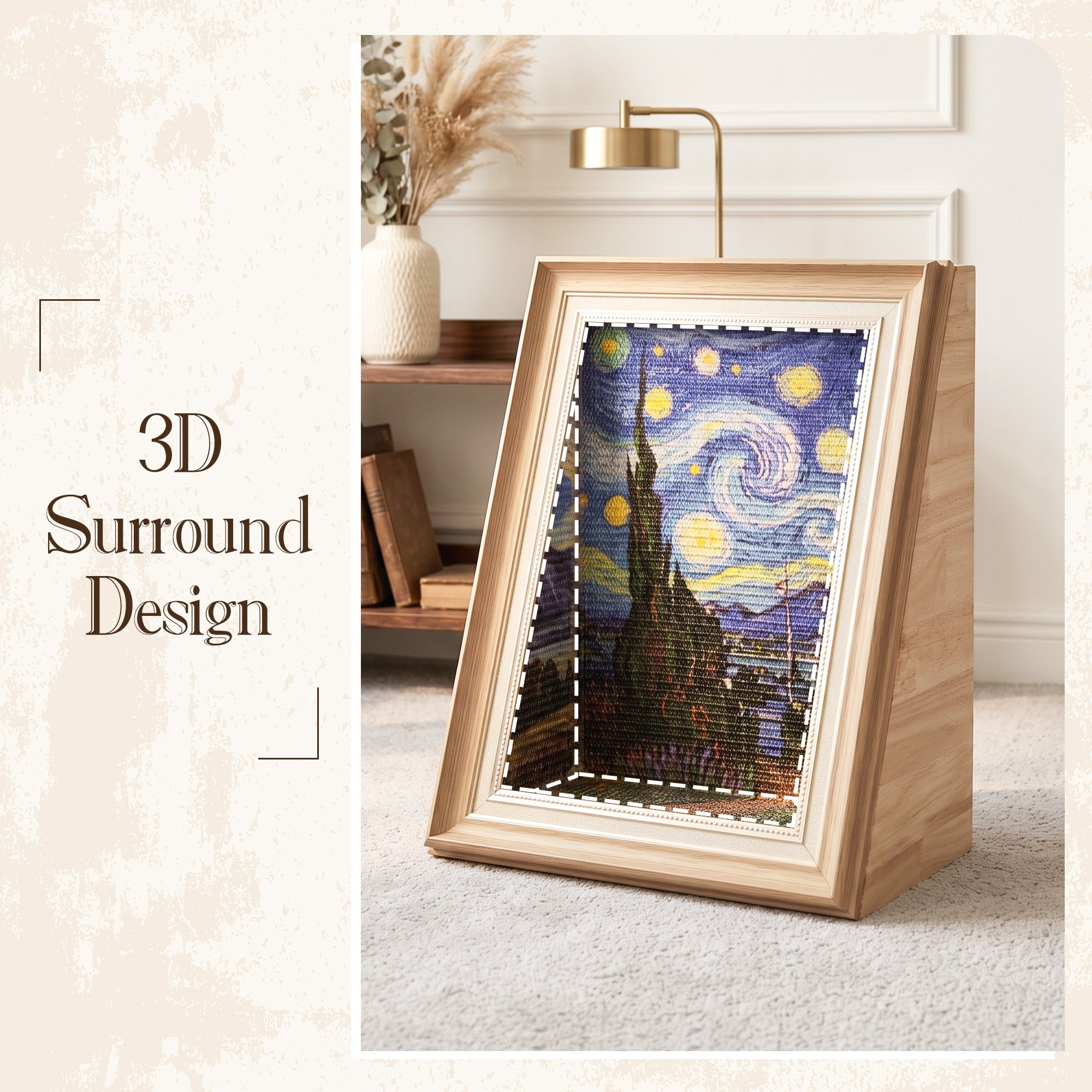 Wooden Art Cat Scratcher House 3D surround design