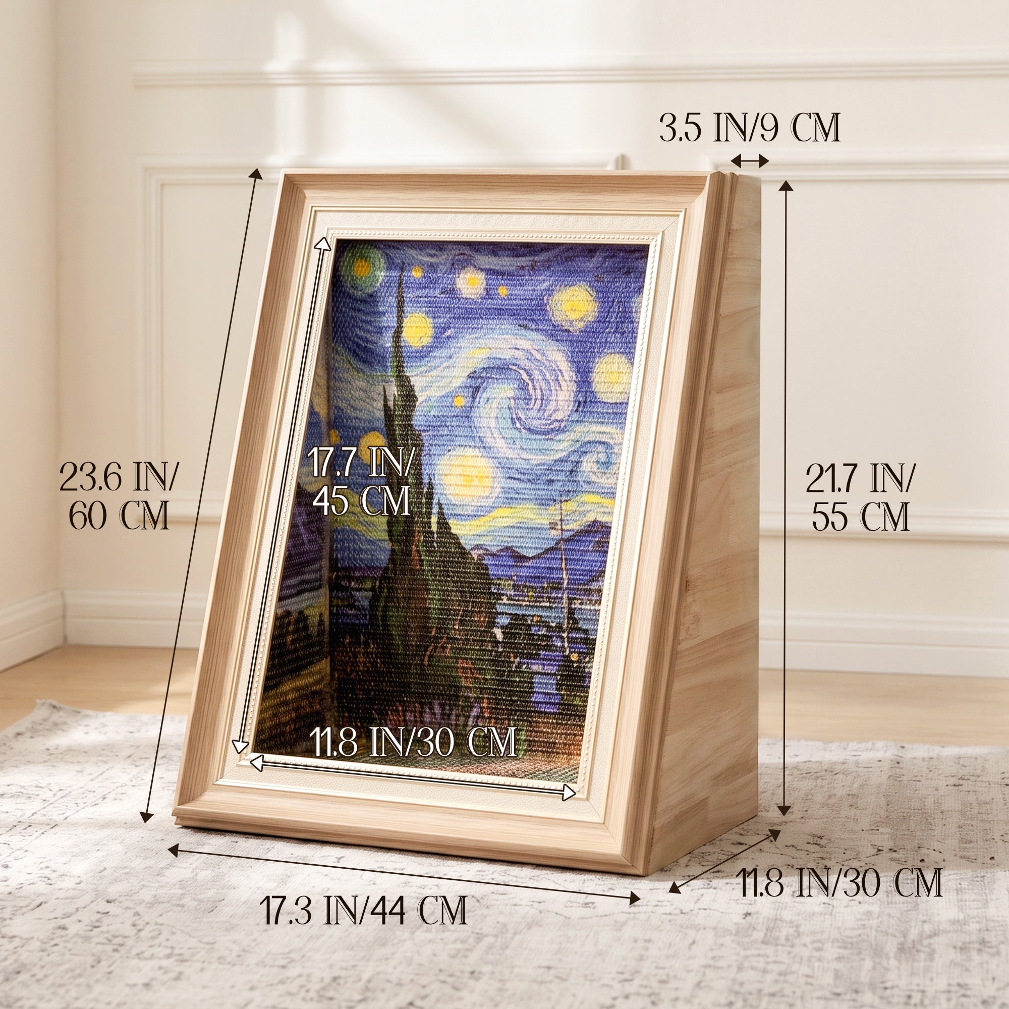 Wooden Art Cat Scratcher House size chart