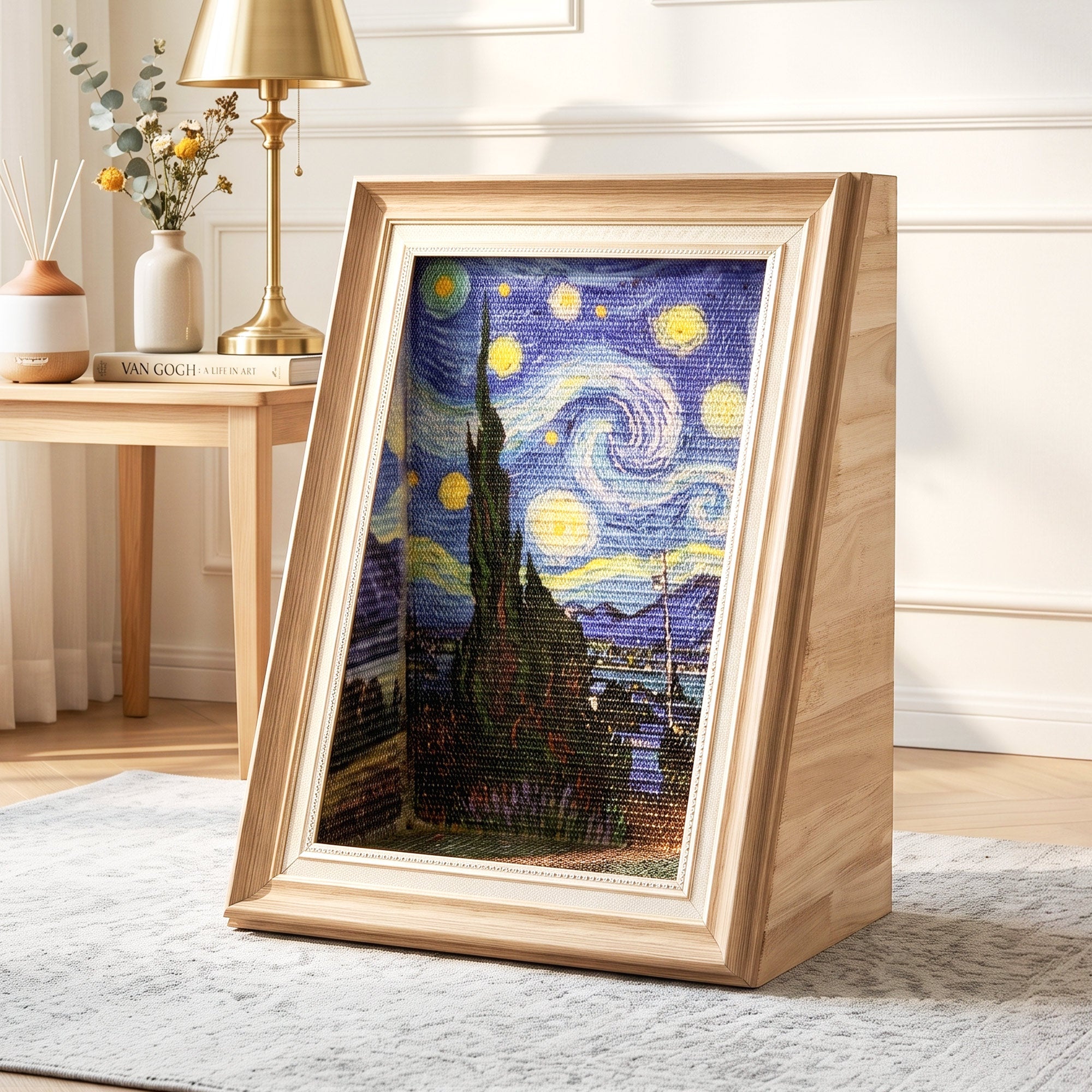 Wooden Art Cat Scratcher House lifestyle scene