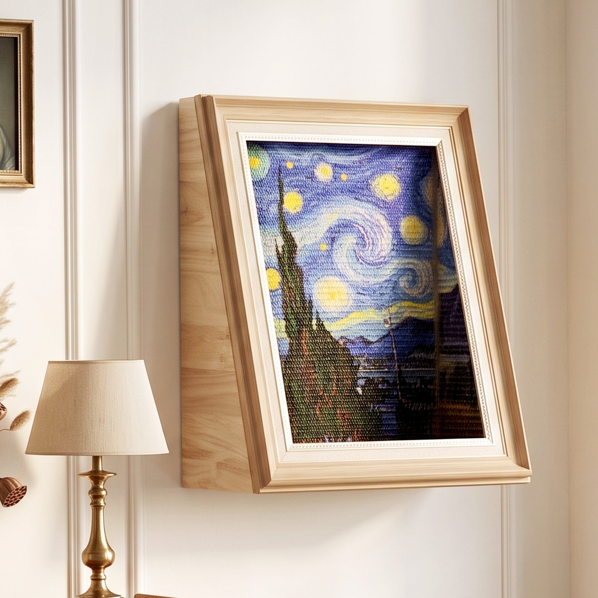 Wooden Art Cat Scratcher House wall display scene