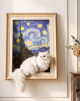 Wooden Art Cat Scratcher House cat lounging scene