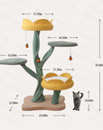 Dimensions of the Yellow Tulip Cat Tree