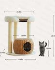 Zen Style Rattan Cat Tree size comparison.