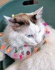 Flower Embroidery Cat Bib
