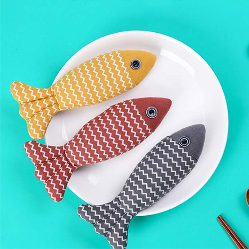 3 Fish Catnip Cat Toy Set