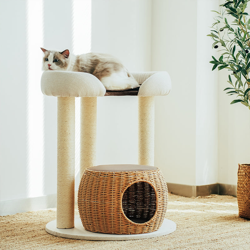 Zen Style Rattan Cat Tree