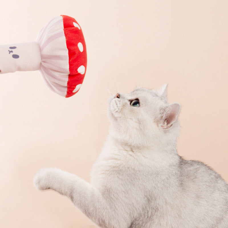 Mushroom Shaped Catnip Toy Pillow