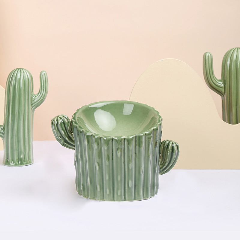 Cactus Shaped Cat Bowl