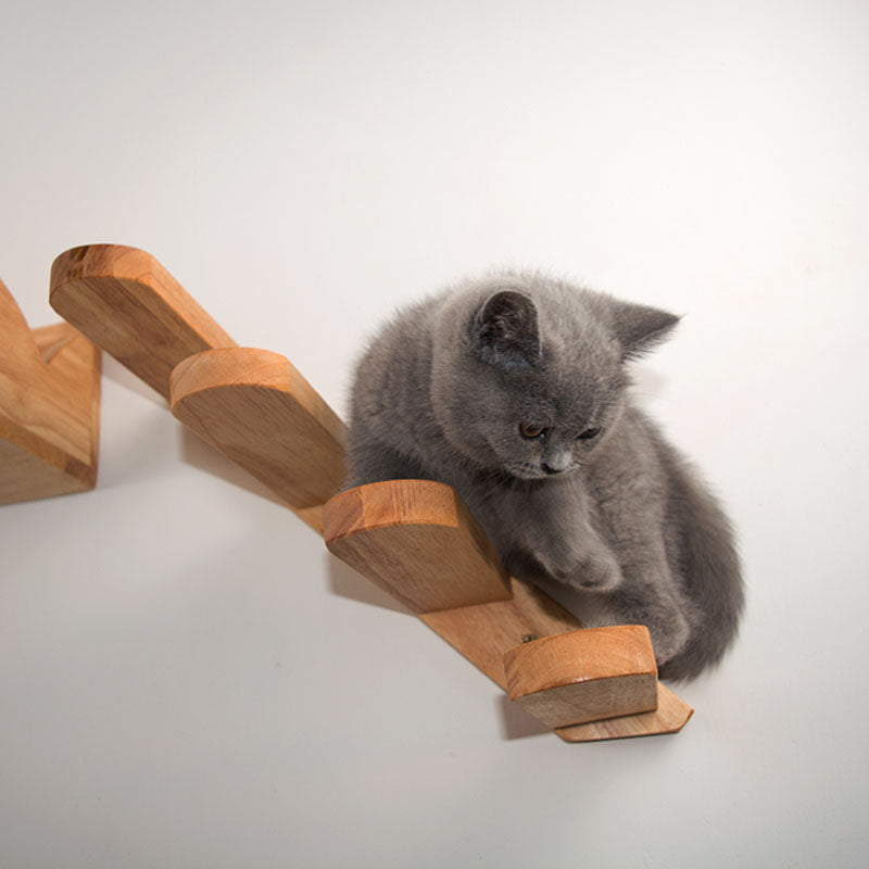 Cat Climbing Ladder Wood Stairs Jumping Platform - happyandpolly