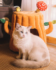 cat with Tree-shaped cat bed