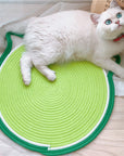 Kiwi-shaped version of the Cat Ear Shaped Cat Scratching Pad.