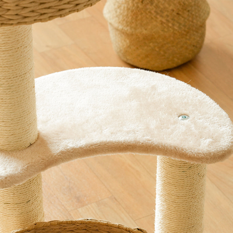 plush crescent platform of Sleeping in the Bowl Cat Tree