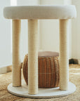 Rear view of the Zen Style Rattan Cat Tree.